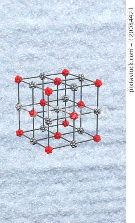 Crystal Lattice Salt 3D Illustration. 120084421