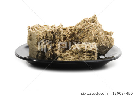 Pieces of halva on a saucer Pieces of halva on a saucer 120084490