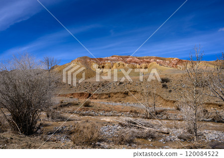 Mars. Multi-coloured rock formations. Tourist place, Mountain Altai. Mars. Multi-coloured rock formations. Tourist place, Mountain Altai. 120084522