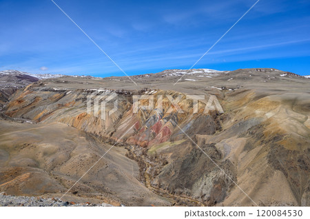 Mars. Multi-coloured rock formations. Tourist place, Mountain Altai. Mars. Multi-coloured rock formations. Tourist place, Mountain Altai. 120084530