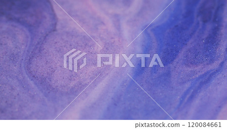 Violet overflow. Paint leaking. Blue enamel colored liquid mix with sparkles. Texture distortion variable surface marbling effect. Violet overflow. Paint leaking. Blue enamel colored liquid mix with sparkles. Texture distortion variable surface marbling effect. 120084661