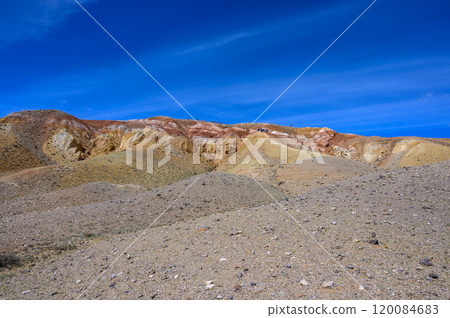 Mars. Multi-coloured rock formations. Tourist place, Mountain Altai. 120084683