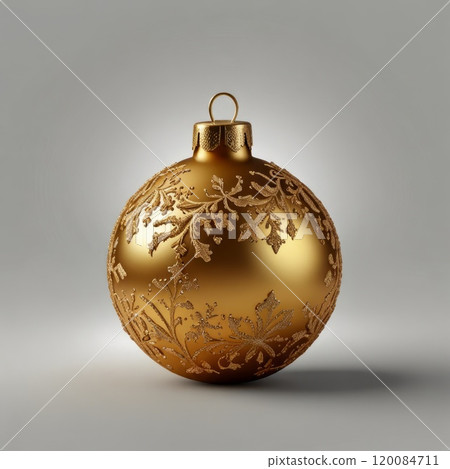 golden Christmas ball isolated on white background 120084711