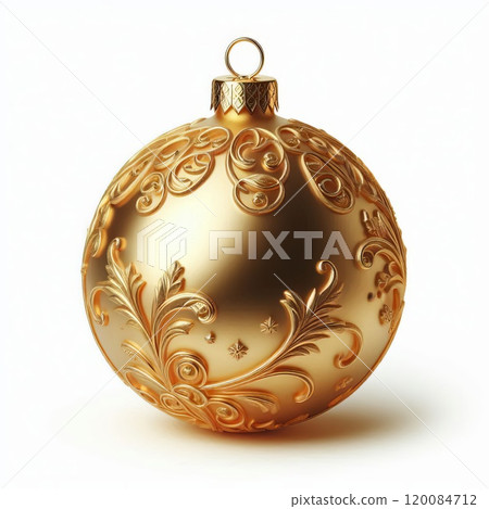 golden Christmas ball isolated on white background 120084712