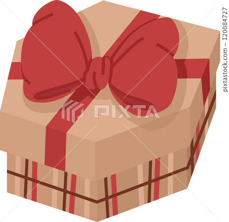 hexagon gift box with bow knot 120084727