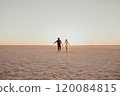 pink Lemurian lake, romantic photoshoot of young couple in love 120084815