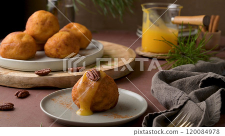 Traditional portuguese Christmas sweets Sonhos 120084978