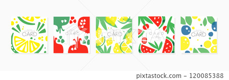 Original Card Fruit Design with Garden Crop Vector Set Original Card Fruit Design with Garden Crop Vector Set 120085388