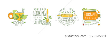 Cooking Original Design Label and Logo Vector Set 120085391