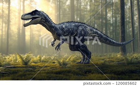 3d Render Dinosaur: A Lifelike Portrayal Of A Dinosaur Created Using 3d Rendering Techniques. This Artwork Showcases A Detailed Illustration. 3d Render Dinosaur: A Lifelike Portrayal Of A Dinosaur Created Using 3d Rendering Techniques. This Artwork Showcases A Detailed Illustration. 120085602