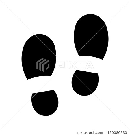 Simple shoe footprint silhouette illustration Simple shoe footprint silhouette illustration 120086880