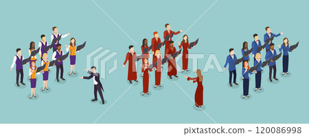 3D Isometric Flat Vector Illustration of Choral Singing, Chorus Rehearsal 3D Isometric Flat Vector Illustration of Choral Singing, Chorus Rehearsal 120086998