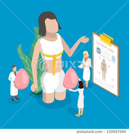 3D Isometric Flat Vector Illustration of Plastic Surgery, Private 120087004