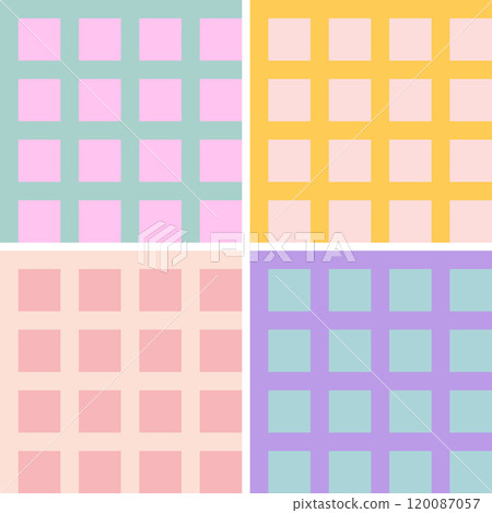 Vector retro preppy gingham seamless pattern. Trendy preppy plaid patterns. Vector set preppy patterns. 120087057
