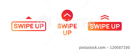 Swipe up arrow vector icon. Social media story drag button sign action graphic design app ui shape 120087100