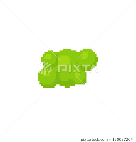 Pixel art green bush illustration. Minimalistic bush design in retro pixelated style 120087204