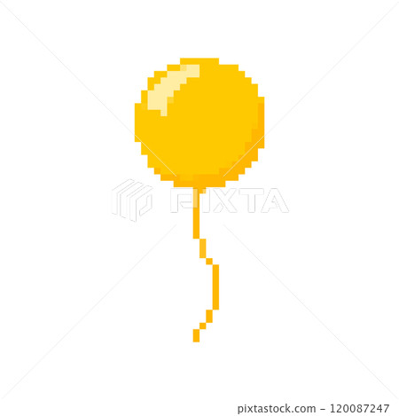 Pixelated balloon icon. Retro pixel colorful balloons party celebration design decoration digital 120087247