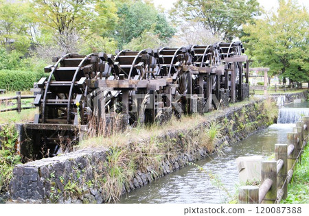 Five-wheeled water-lifting wheel, Tonami Tulip Park, Tonami City, Toyama Prefecture 120087388