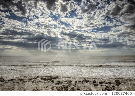 Landscape Beach and clouds on the seashore 120087400