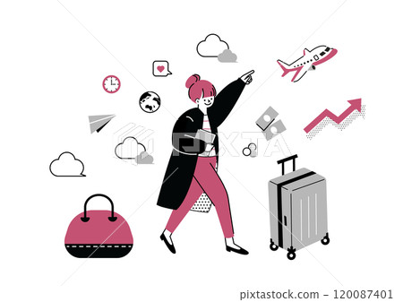 Woman leaving on a trip 120087401