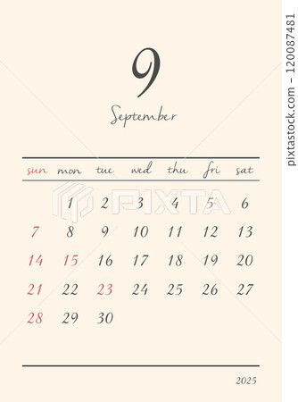 2025_September_Stylish_Calendar_Vertical 2025_September_Stylish_Calendar_Vertical 120087481