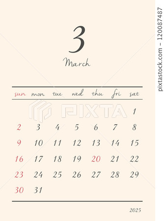 2025_March_Stylish_Calendar_Vertical 2025_March_Stylish_Calendar_Vertical 120087487