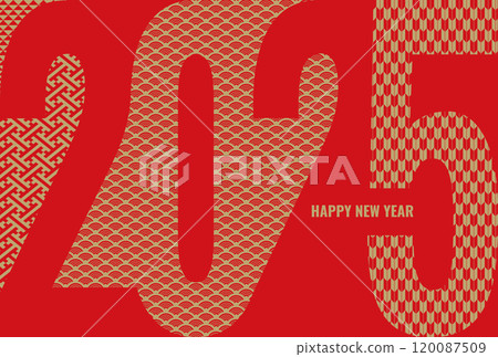 時尚簡約2025蛇年新年賀卡 120087509