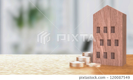The House and coins for property or investment concept 3d rendering. 120087549