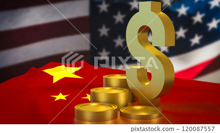 The Gold  dollar symbol for Business concept 3d rendering. 120087557