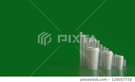 The Coffee cup and chart for food and Health concept 3d rendering. The Coffee cup and chart for food and Health concept 3d rendering. 120087558