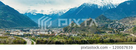 Sion Switzerland also called Sitten with Valere Castle and Tourbillon Castle Sion Switzerland also called Sitten with Valere Castle and Tourbillon Castle 120087639