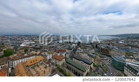 Beautiful city center of Geneva with Lake Leman Beautiful city center of Geneva with Lake Leman 120087642