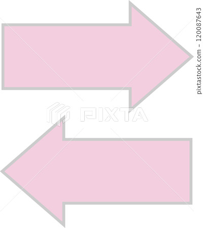 Set of pink left and right arrows with borders Set of pink left and right arrows with borders 120087643