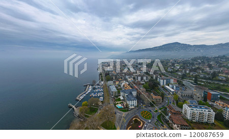 City of Vevey in Switzerland from above 120087659