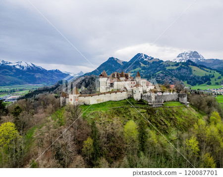 Famous Gruyere Castle in Switzerland also called Schloss Greyerz 120087701