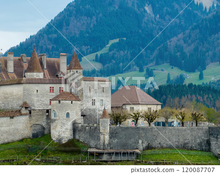Famous Gruyere Castle in Switzerland also called Schloss Greyerz 120087707