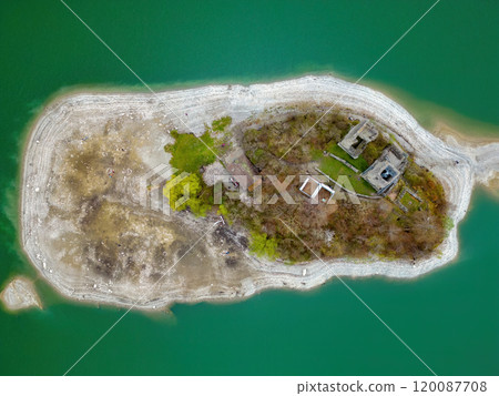 Beautiful Lake Gruyere in Switzerland from above 120087708