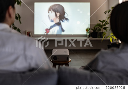 Projection with a projector 120087926