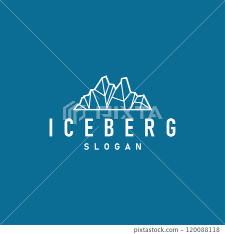 Antarctic Cold Mountain Iceberg Logo Design, Simple Vector Template Symbol Illustration 120088118