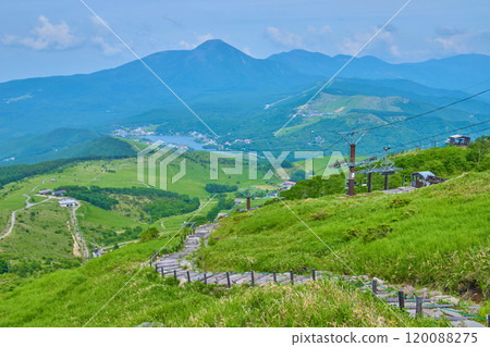 長野縣車山山頂東側的白樺湖和北八岳 長野縣車山山頂東側的白樺湖和北八岳 120088275