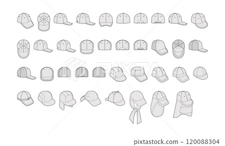 Set of Trucker Baseball Caps - Dad Hip-Hop Deerstalker Outdoor Skate Fitted Five Panel Hat. Head Fashion accessory 120088304