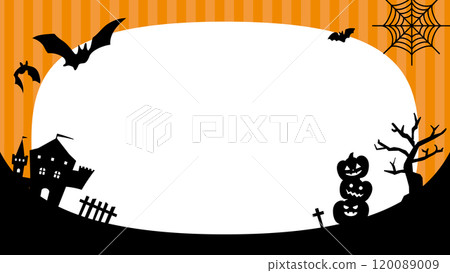 Black silhouette and orange Halloween banner background_Full HD size_16.9 Black silhouette and orange Halloween banner background_Full HD size_16.9 120089009