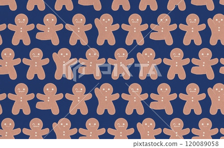 Gingerbread Man Pattern 01 (Blue) 120089058