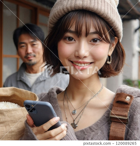 Stock photo (high quality, paid) A woman making a phone call on her smartphone 120089265