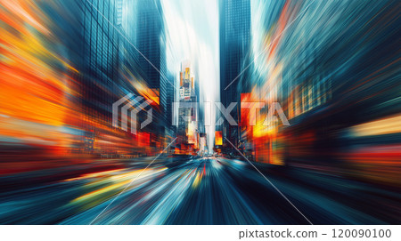 AI 生成圖像：別緻的未來城市插畫 120090100