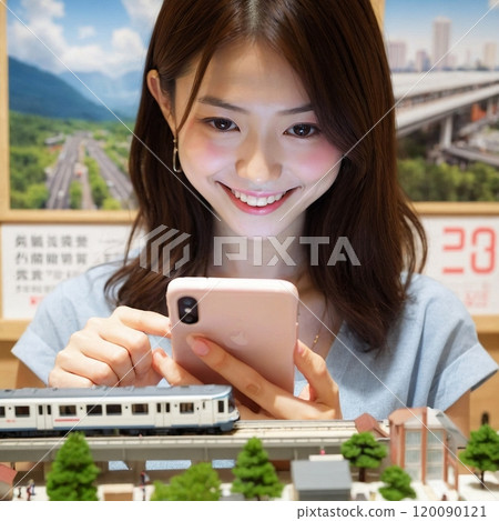 照片素材（高解析度，付費） 使用智慧型手機的女性 120090121