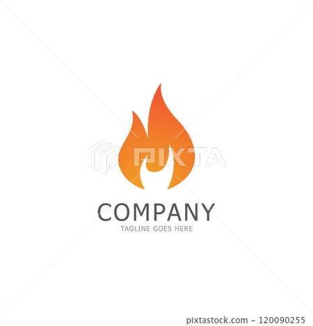 fire flame logo design vector icon image-插圖素材 [120090255] - PIXTA圖庫