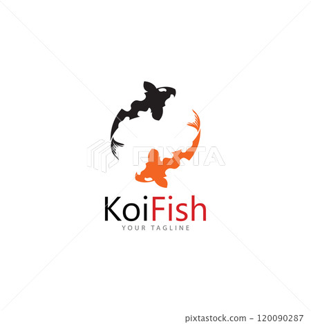 koi fish logo design vector template 120090287