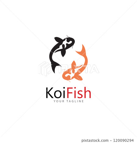 koi fish logo design vector template 120090294