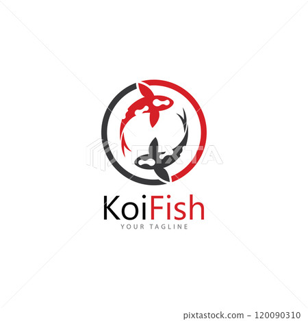 koi fish logo design vector template 120090310